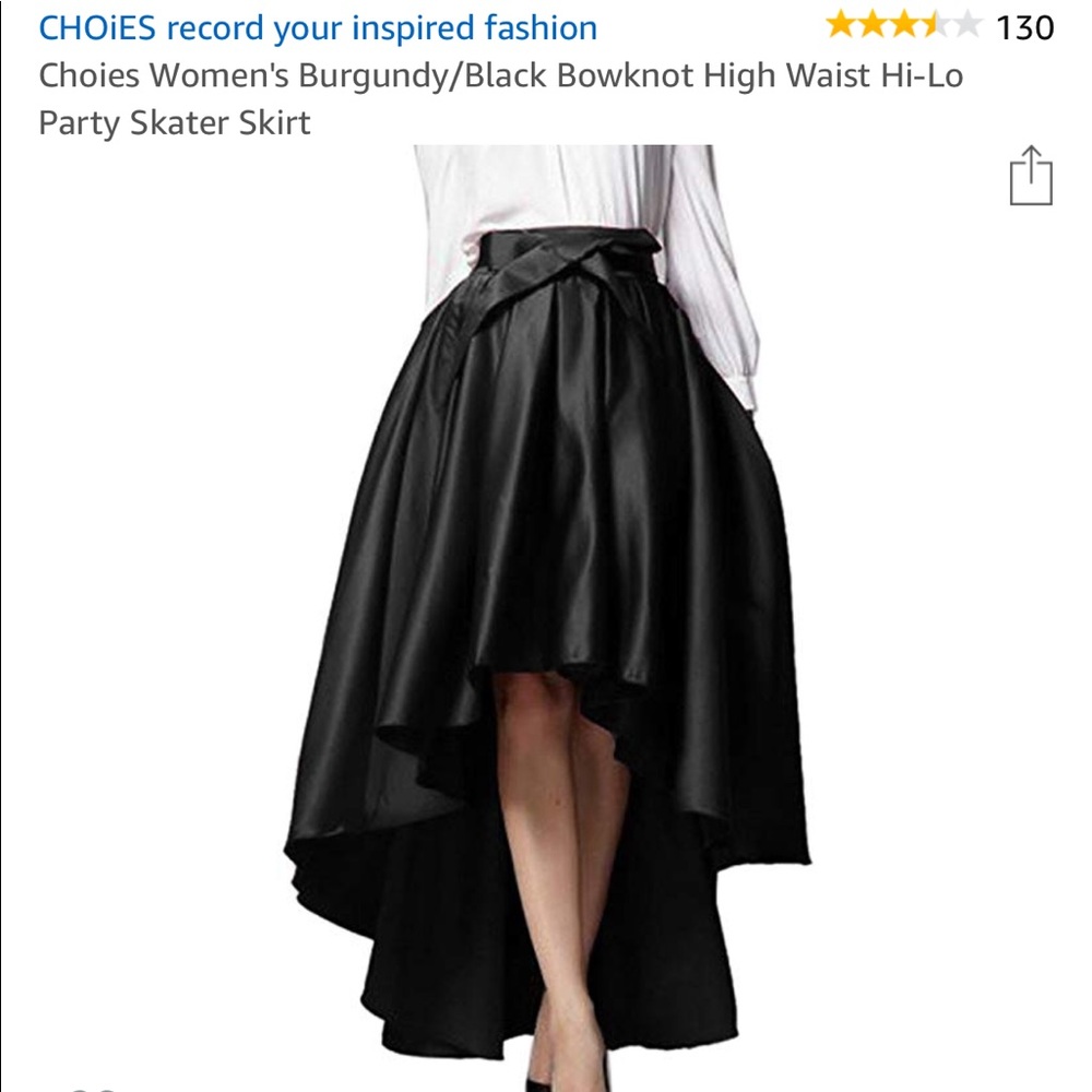 Full Hi-Lo Black Skirt